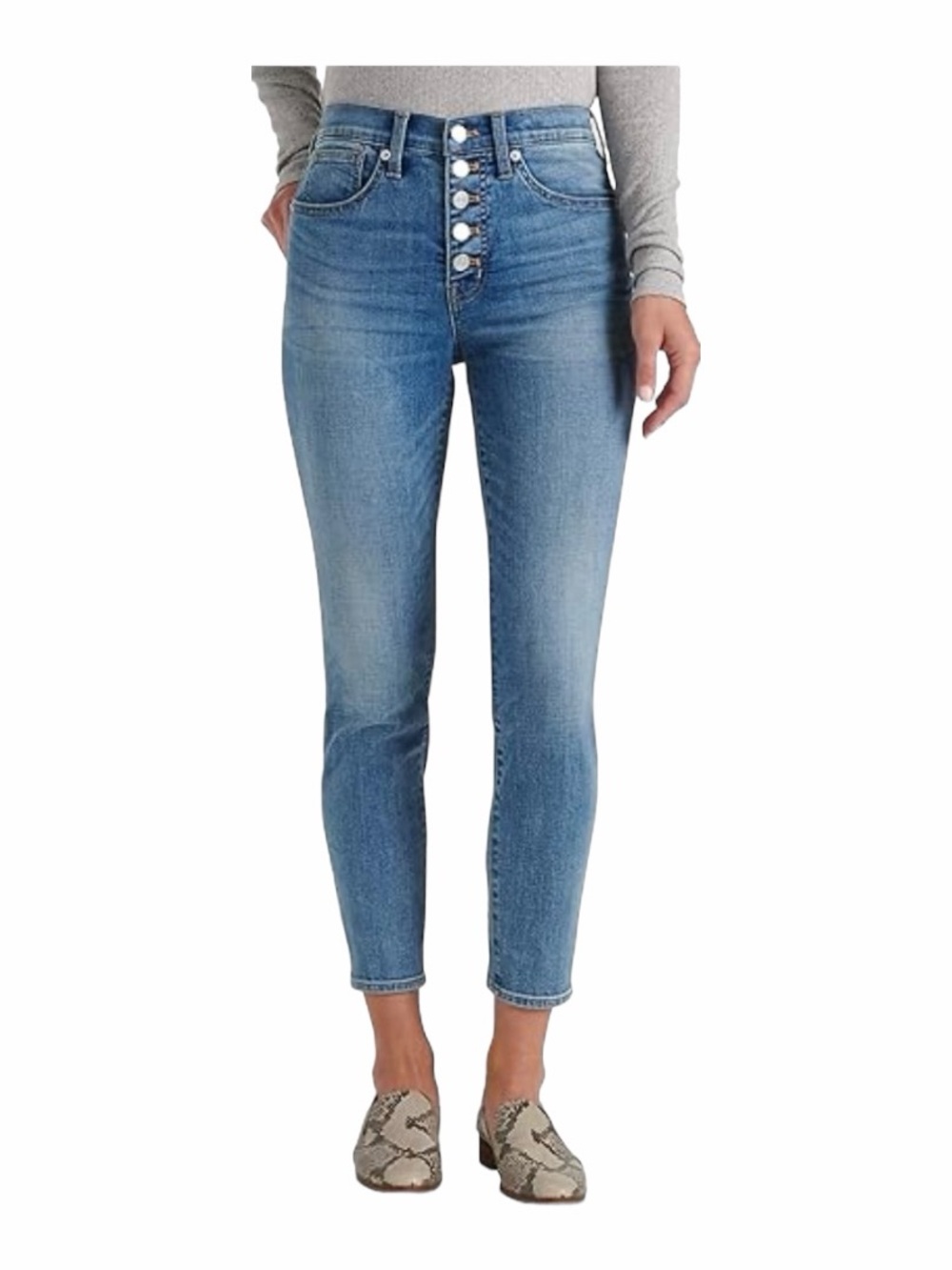 Lucky Brand Bridgette High Rise Crop Jeans Women’s 4/27 Medium Wash Button Fly
